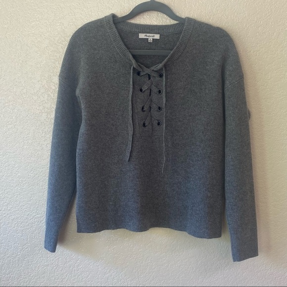 Madewell Gray 100% Merino Wool Pullover Sweater - Picture 2 of 10